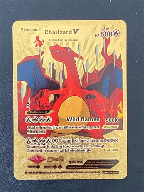 charizard v gold card value.